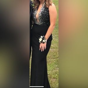 JVN by Jovani, size 4, Black floor length prom dress.  Worn once.